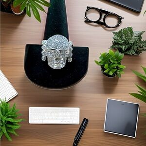 Mens 925 Silver Skull Ring by Zales